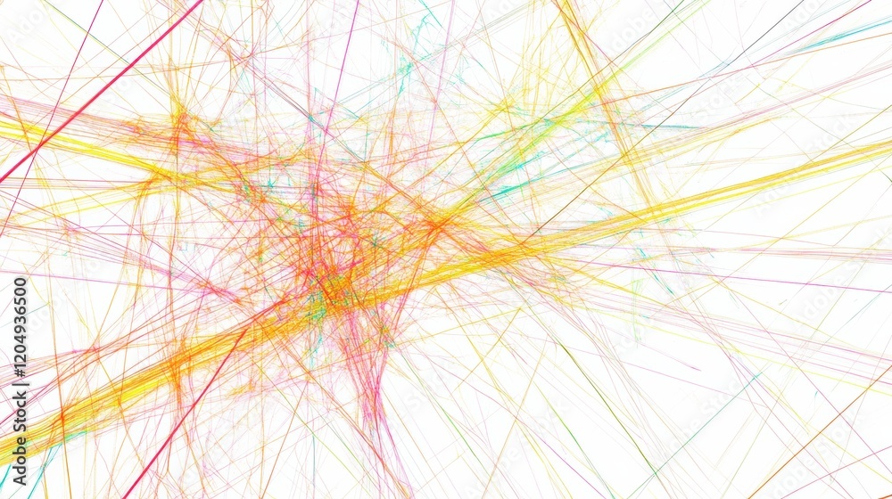 Poster bright lines intersecting in vibrant colors creating an abstract visual representation of movement a