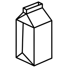 Stylish Milk Carton Line Drawing