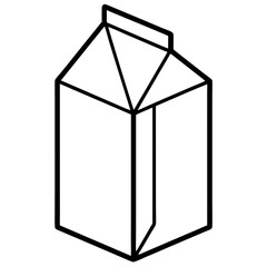 Stylish Milk Carton Line Drawing