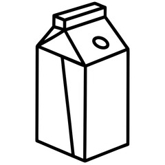 Stylish Milk Carton Line Drawing