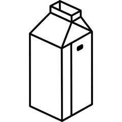 Stylish Milk Carton Line Drawing
