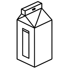 Stylish Milk Carton Line Drawing