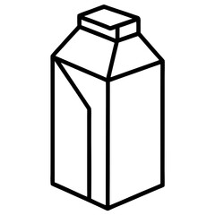 Stylish Milk Carton Line Drawing