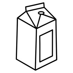 Stylish Milk Carton Line Drawing
