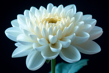 A Single White Dahlia Flower Blooms Beautifully