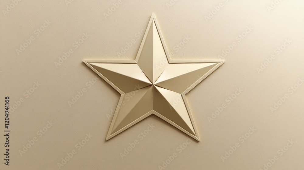 Aufkleber three dimensional golden star design on a soft beige background illustrating elegance and modern dec