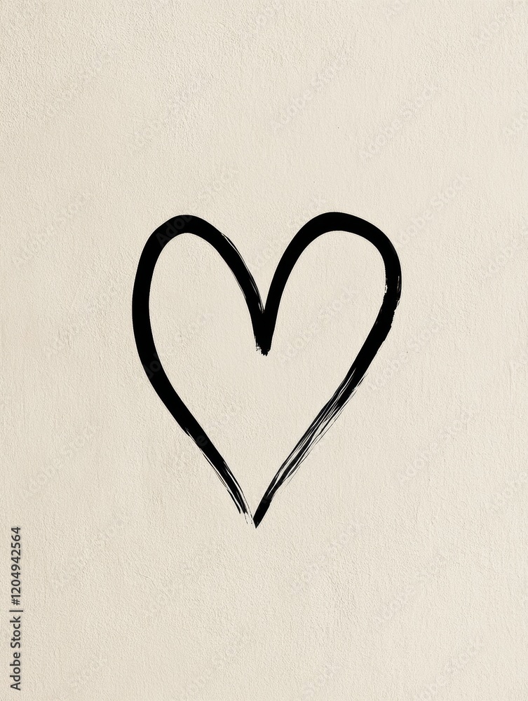 Aufkleber Custom black heart shape on a neutral background for artistic expression and design inspiration. Generative AI