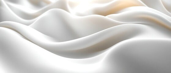 Obraz premium White fabric waves, soft light, background blur, texture