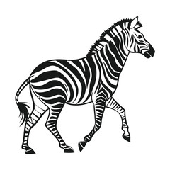 Fototapeta premium Black and white zebra illustration