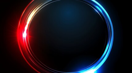 Abstract Red Blue Neon Circular Light Design