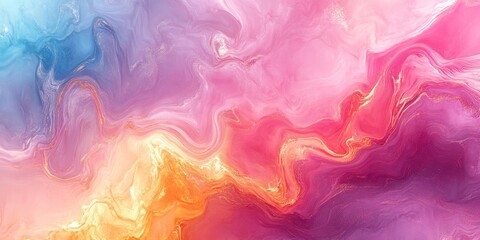 Obraz premium Pastel pink gold gradient background, neon glows texture, social media layout, seamless color flow, Generative AI