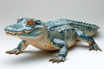 Fototapeta premium A Juvenile Alligator Model Displayed on White Background