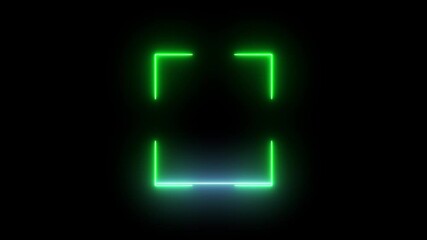 Electronic scan animation.Scan frame with Moving neon light. Human identification and security control concept. Biometric data identification process. - Powered by Adobe