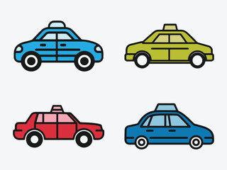 Vector of modern car illustration set in flat style