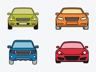 Obraz premium Vector of modern car illustration set in flat style