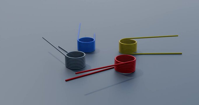 Torsion Spring with 360 degree deflection angle; 3D CAD Design Spring; Engineered Mechanical spring: Industrial Dampeners