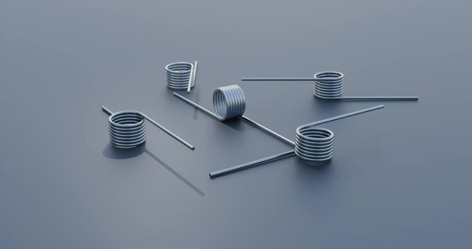 Torsion Spring with 180 degree deflection angle; 3D CAD Design Spring; Engineered Mechanical spring: Industrial Dampeners