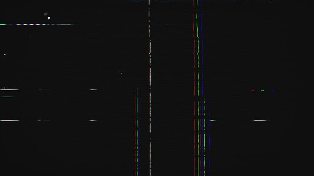 Retro Glitch Screen, Noise Static Distortion, Cyber Hacking Effect.