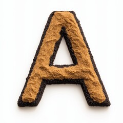 Textured Sand Letter A - Brown Granular Alphabet