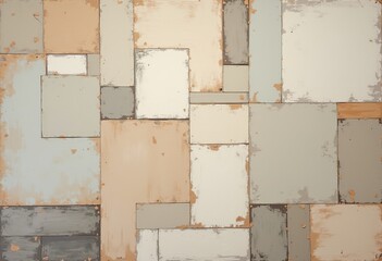 Pale Neutral Collage Art Soft Cotton Paintings Mixed Textured Background Minimalist Design for Interior Design Home Decor
