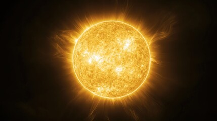 Obraz premium A soft, warm sun flare with gentle yellow hues, casting a subtle glow against a black void.