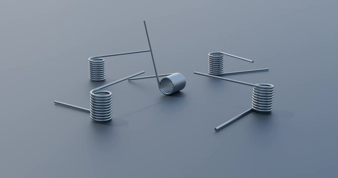 Torsion Spring with 270 degree deflection angle; 3D CAD Design Spring; Engineered Mechanical spring: Industrial Dampeners