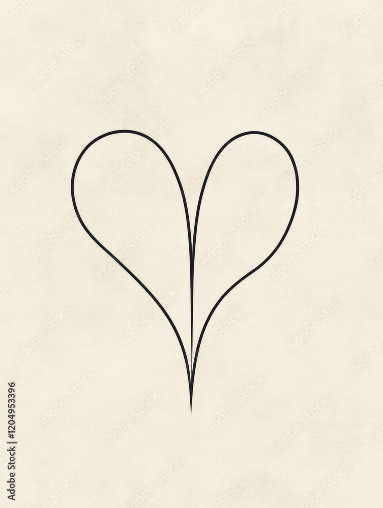 Aufkleber simple heart design with smooth lines on a textured background created to evoke emotions and connect