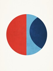 Fototapeta premium Abstract geometric composition featuring contrasting colors in circular shapes on a light background. Generative AI