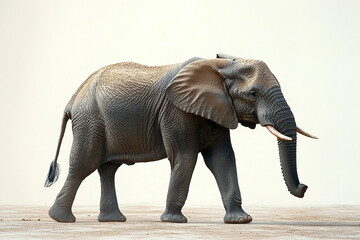Obraz premium African Elephant Walking Across Sandy Ground
