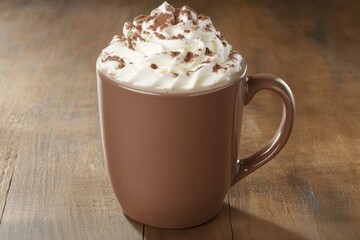 Hot Chocolate Mug with Whipped Cream and Cocoa Powder