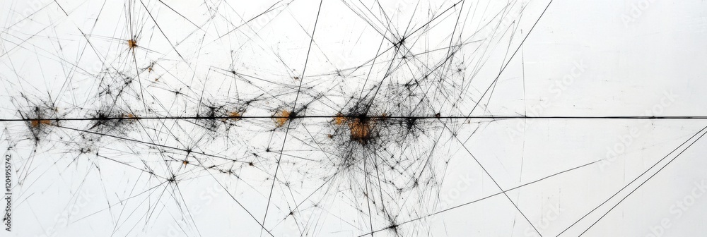 Aufkleber abstract network of interconnected lines and points showcasing complex patterns and textures in mode