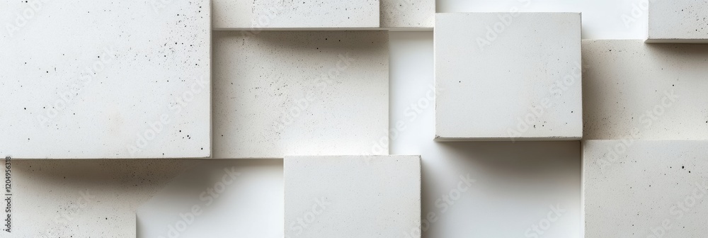 Poster Concrete blocks arranged in an abstract pattern creating a modern artistic design in a minimalist space. Generative AI