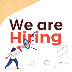 Vector we are hiring job vacancy social media post design template. Hiring abstract banner template or employee recruitment post banner design.