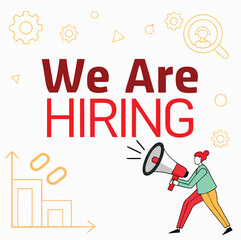 Vector we are hiring job vacancy social media post design template. Hiring abstract banner template or employee recruitment post banner design.