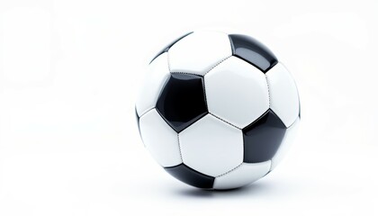 Naklejka premium Classic Black and White Soccer Ball on White Background