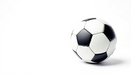 Naklejka premium Classic Black and White Soccer Ball on White Background