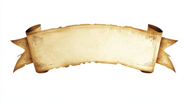 Vintage Scroll Banner with Decorative Edges and Texture Background