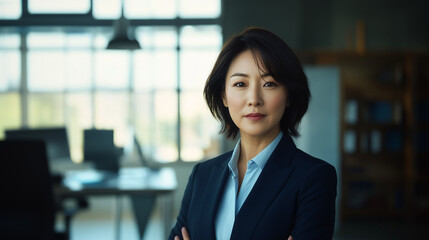 Professional Portrait of a Confident Career Woman in Modern Office