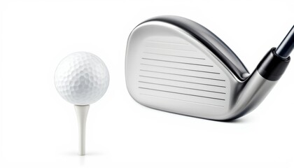 Golf Club and Ball Ready for Tee Off