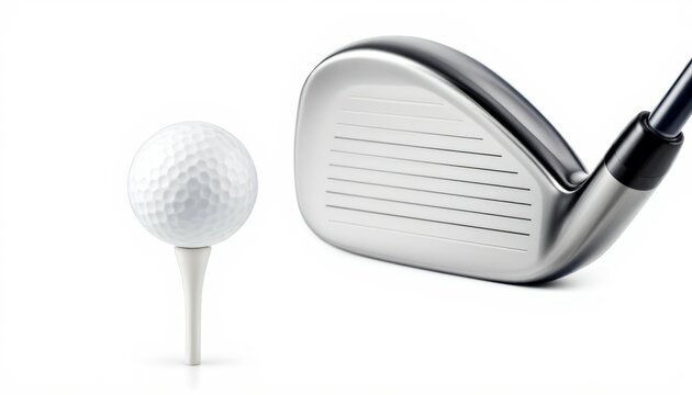 Golf Club and Ball Ready for Tee Off