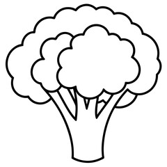 Broccoli Line Art with Modern Style