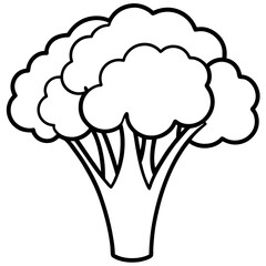 Broccoli Line Art with Modern Style