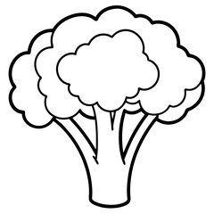 Broccoli Line Art with Modern Style
