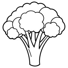 Broccoli Line Art with Modern Style