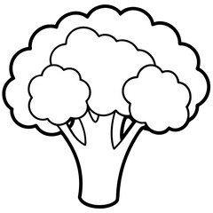 Broccoli Line Art with Modern Style