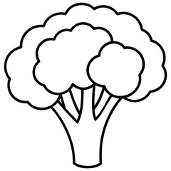 Broccoli Line Art with Modern Style