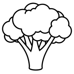 Broccoli Line Art with Modern Style