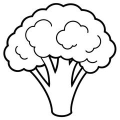 Broccoli Line Art with Modern Style