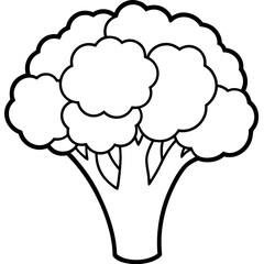 Broccoli Line Art with Modern Style