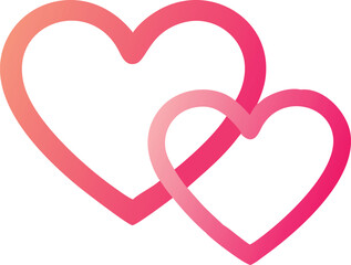 Intertwined Hearts Gradient Pink And Red Design
